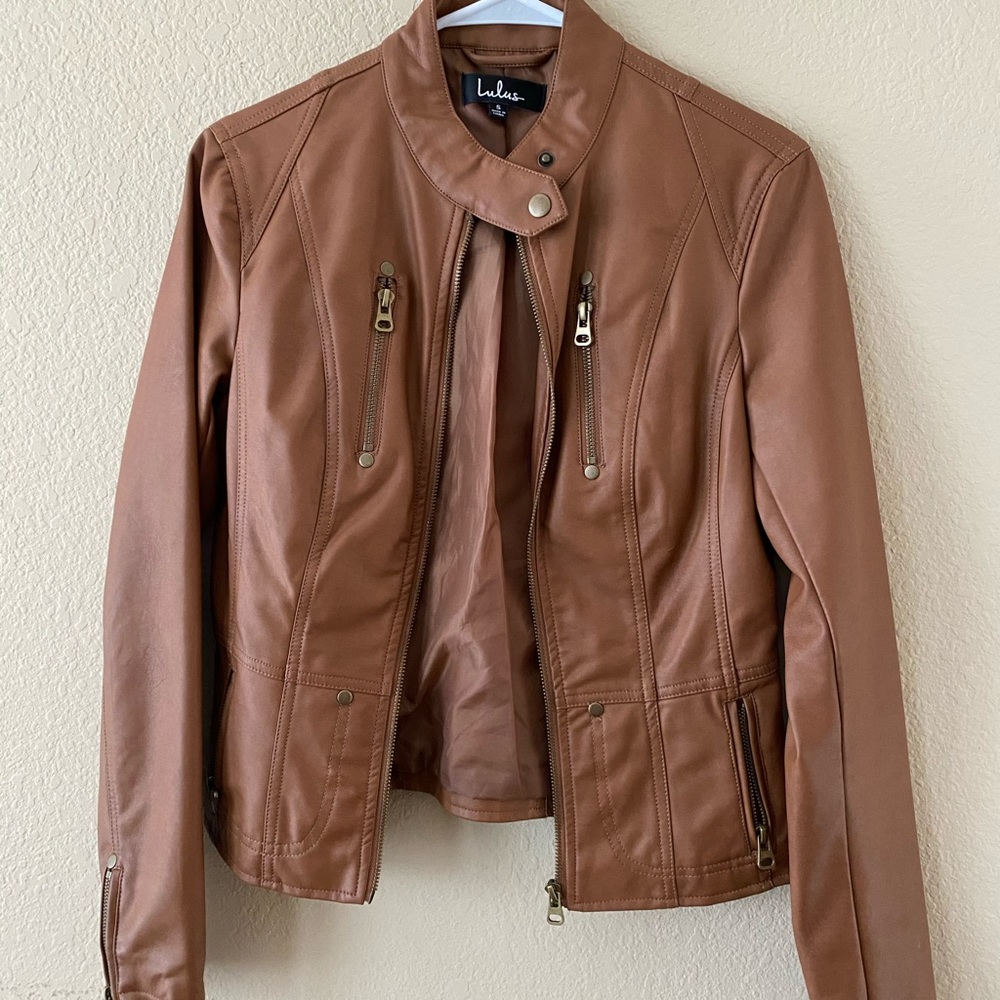 Lulu’s faux leather moto jacket